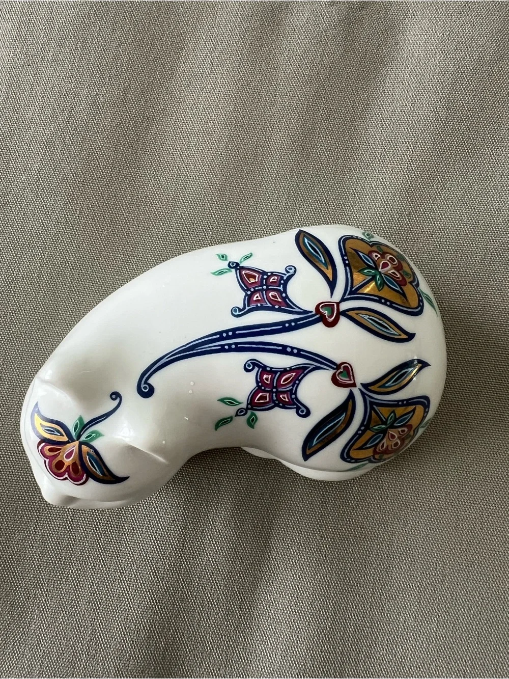 Vintage Byzantium Elizabeth Arden Sleeping Kitty Cat ceramic Trinket Box Japan - Picture 2 of 7
